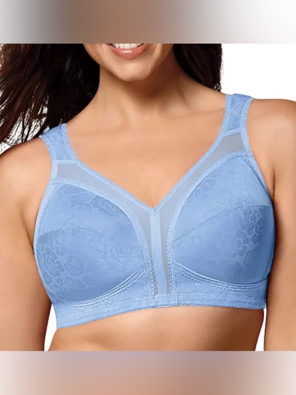 NWT Light Blue Wireless Full-Coverage Bra 36c Playtex